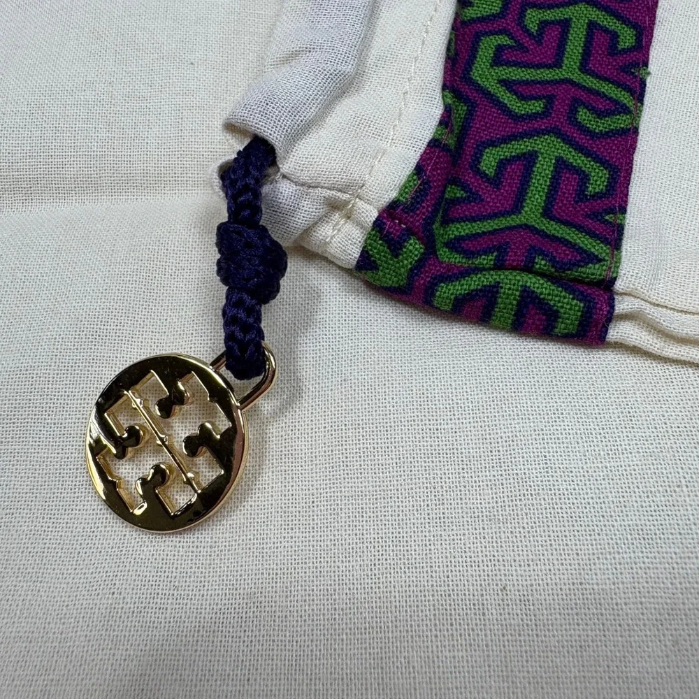 Tory Burch Dust‎ Bags Set of 2 White Canvas Gold Logo Embossed